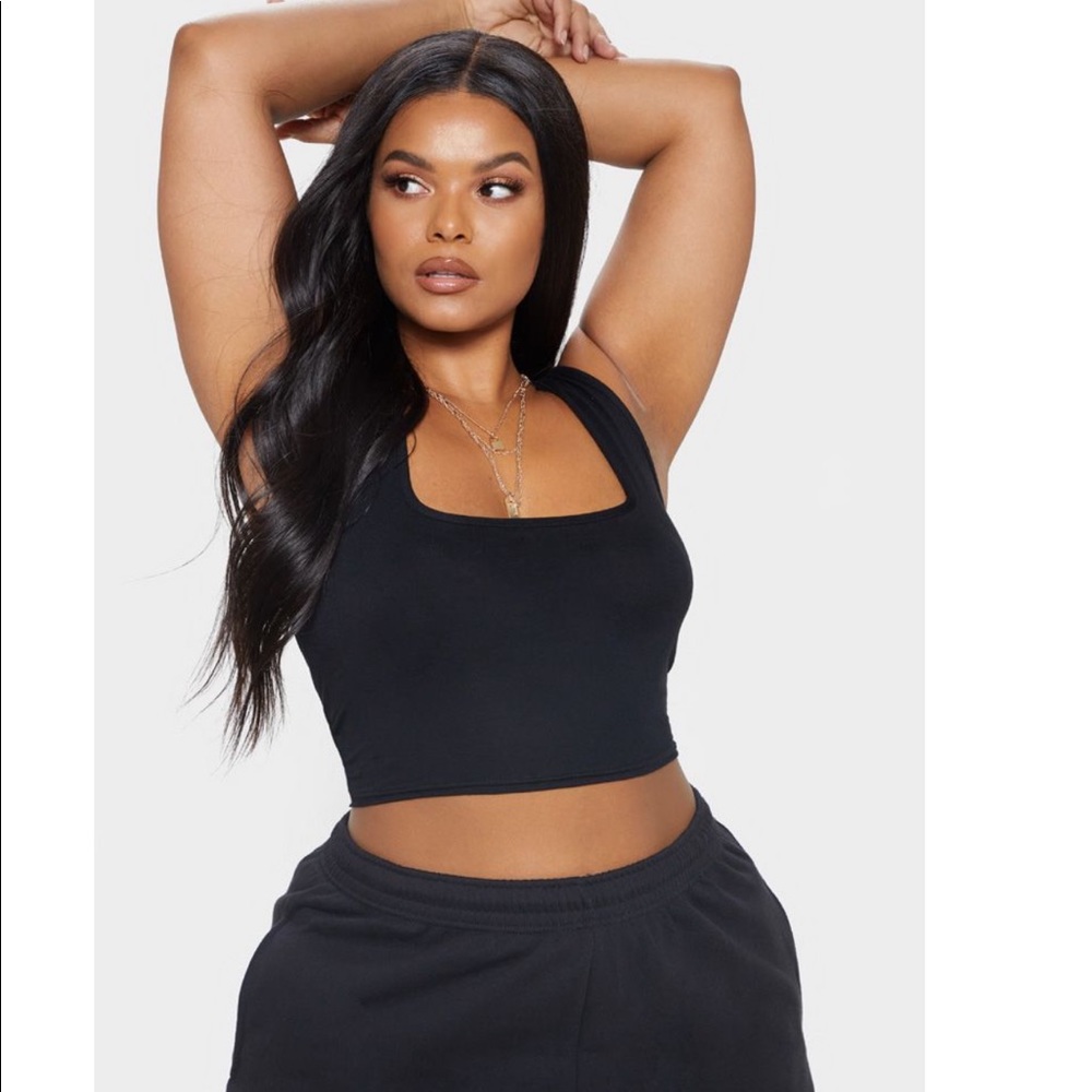 Square neck crop top Plus Size